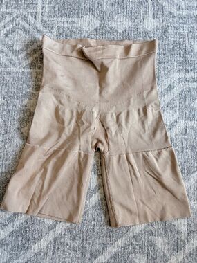 SPANX High-Waist Shaping Shorts in Nude Beige